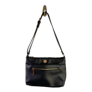 ANNE KLEIN Black CROSS BODY HANDBAG Adjustable Strap GUC